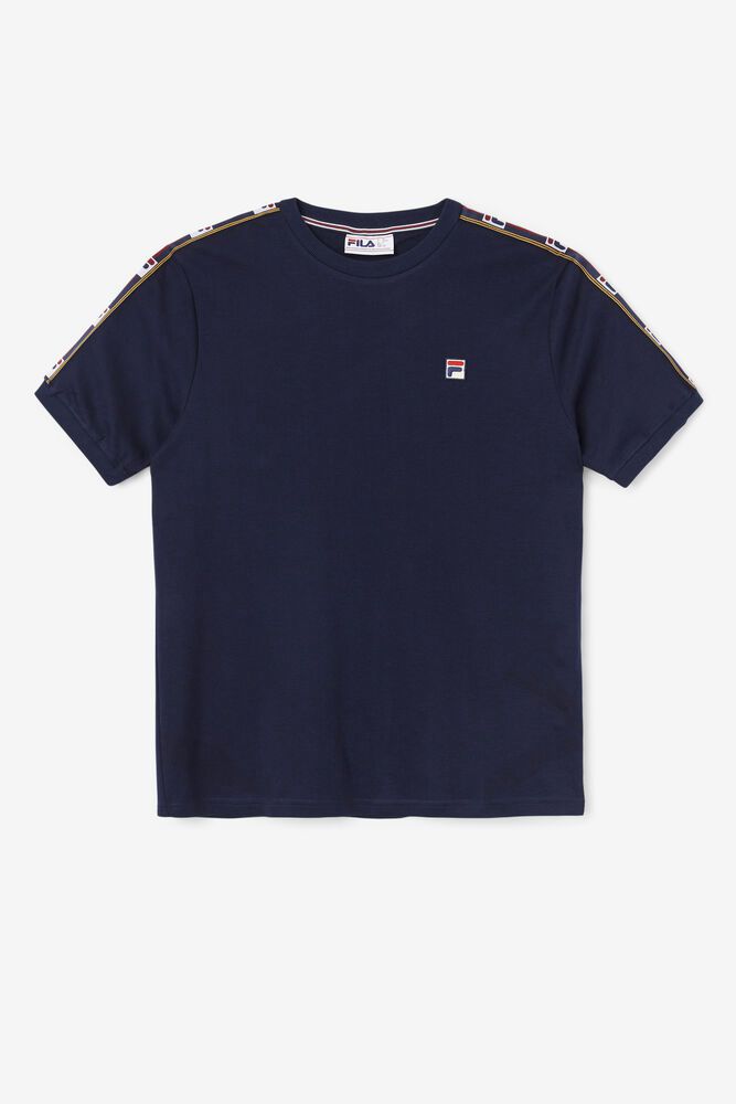 Fila T-Shirt Mens Navy Oliver - Ireland 95768-VLJM